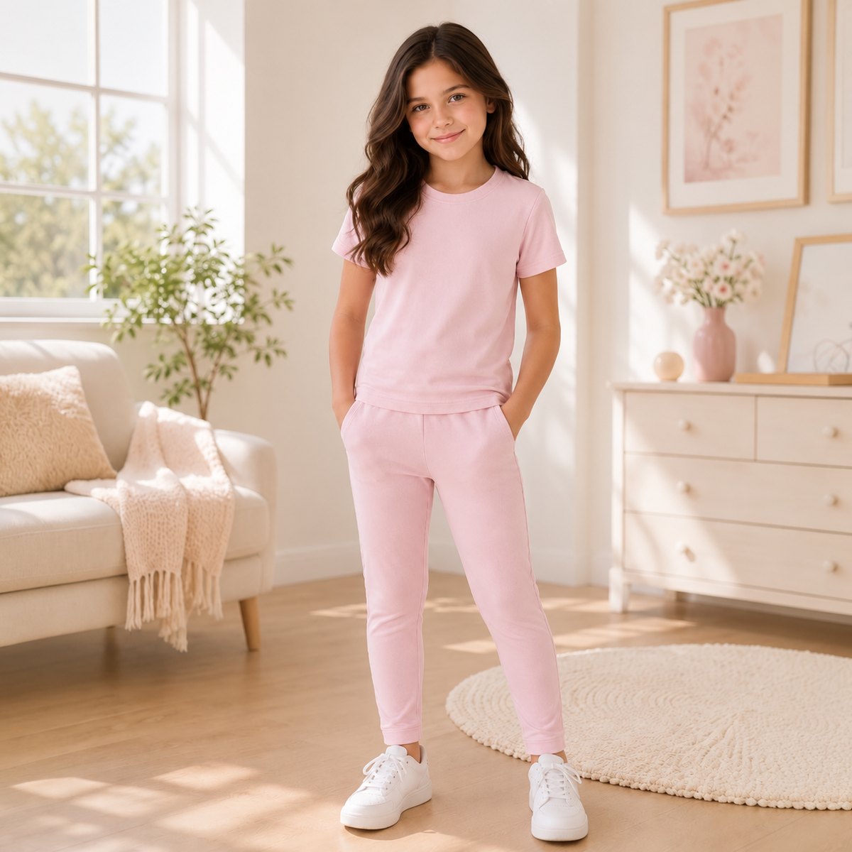 Girls 2 piece pink set