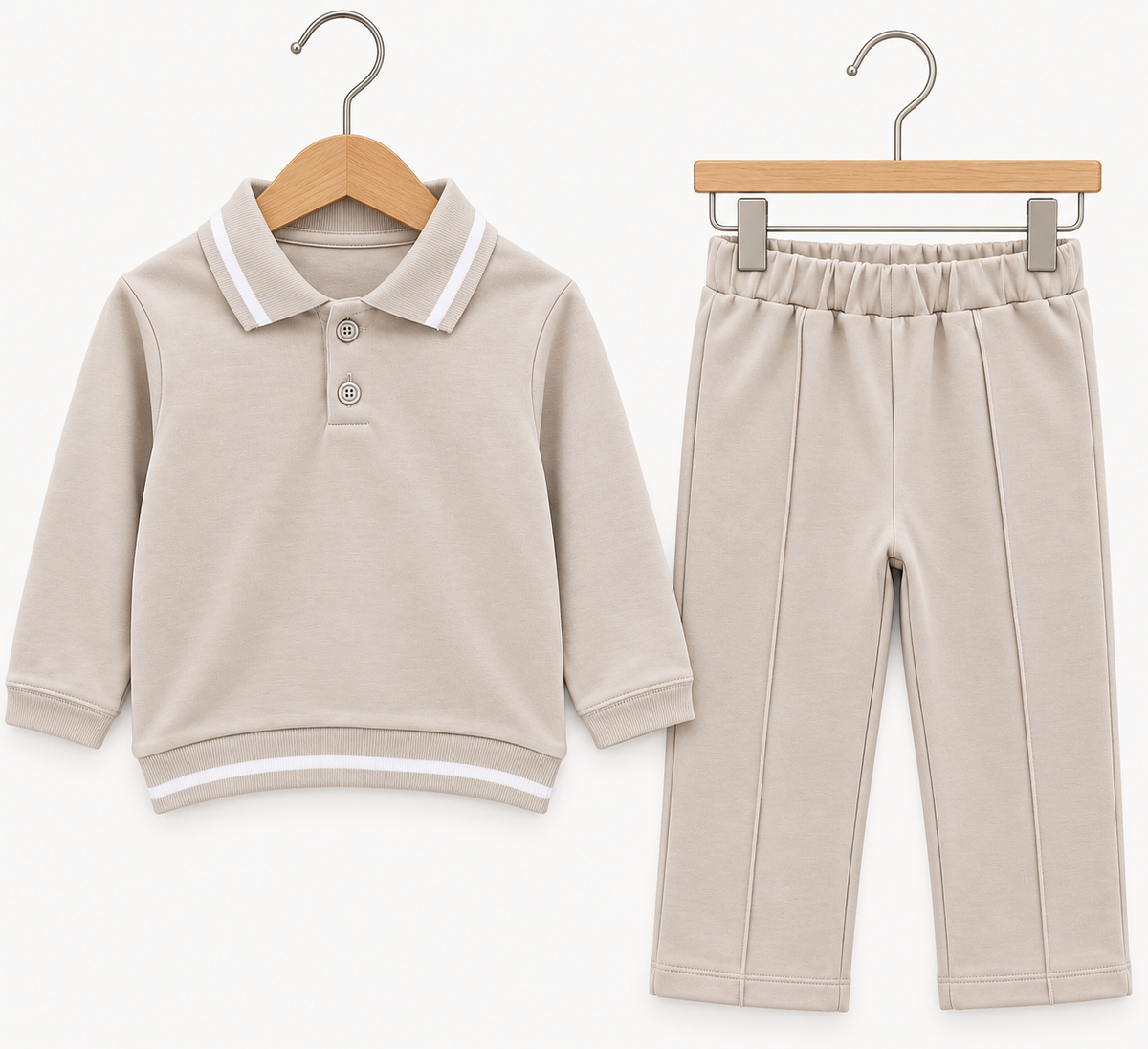 Boys beige polo tracksuit