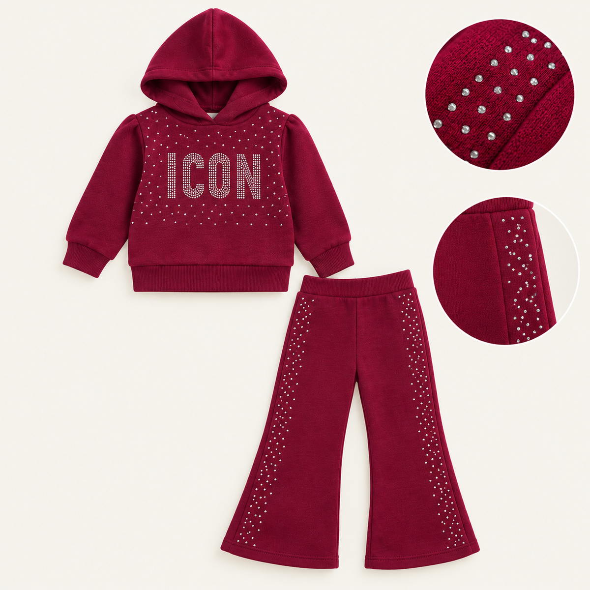 Girls Burgundy 'ICON' 2 piece set