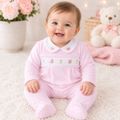 Baby girl pink bird sleepsuit