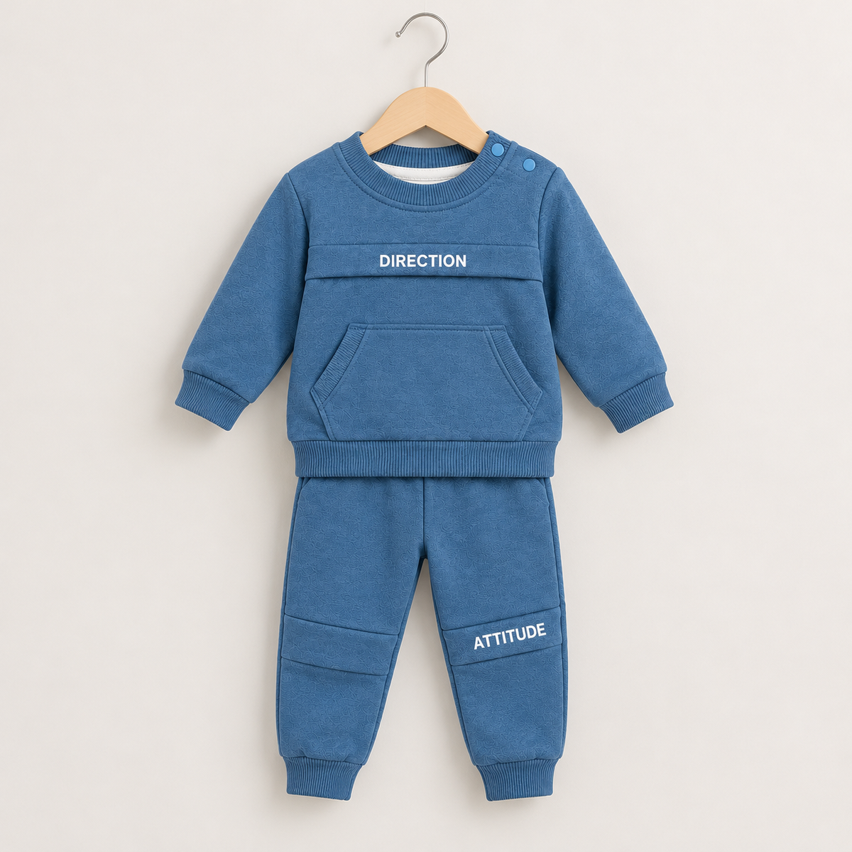 Boys blue 2 piece 'direction/attitude' set