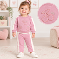Girls pink 2 piece cherry tracksuit