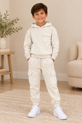 Boys ivory back design tracksuit