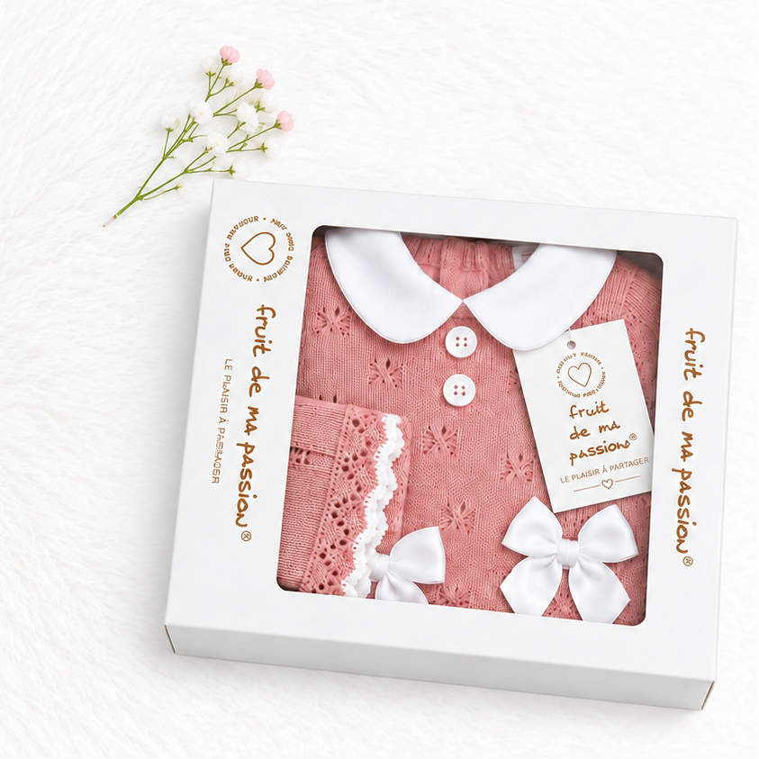 Baby girl pink 'fruit de ma passion' gift set