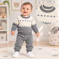 Baby boys grey cable knitted 2 piece set
