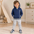 Boys navy 2 piece hooded set
