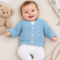 Blue knitted baby cardigan
