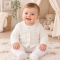 White knitted baby cardigan